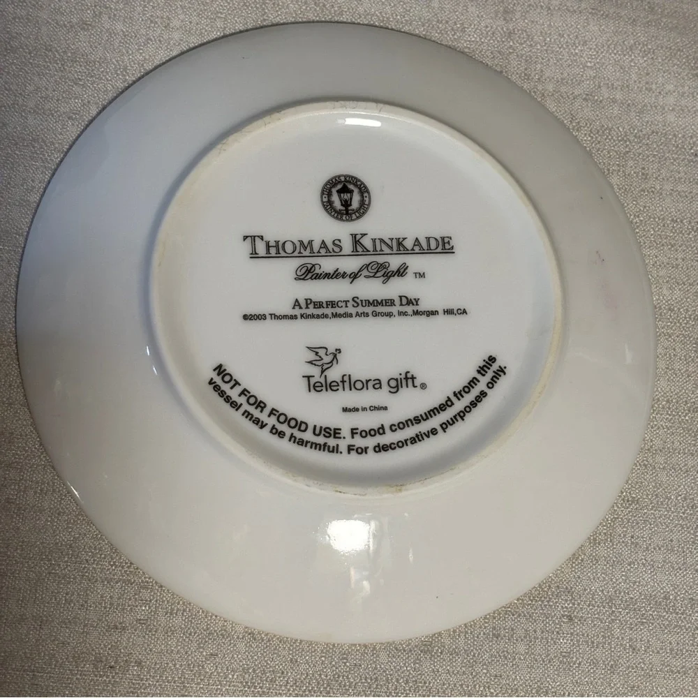 Thomas Kinkade A Perfect Summer Day Teacup & Saucer Set Teleflora 2003